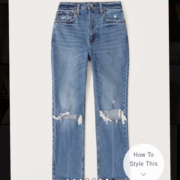 SOLD NWT Abercrombie Curve Love Ultra High Straight Jeans - Picture 2 of 3